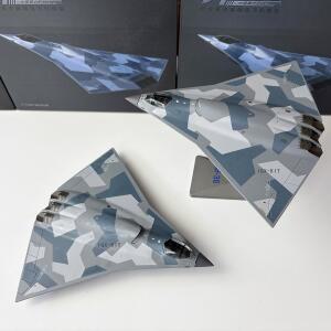 다이캐스트 1:144 스케일 AF1 J-36 중국 6세대 항공기 컷 크랙 코팅 합금 완제품 전투기 모델 장난감 선물