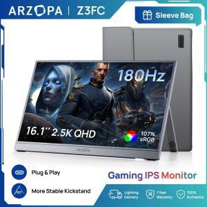 []ARZOPA 16.1인치 2.5K 180Hz 휴대용  2560*1440 Type-C 포함 보관 가방 Z3FC