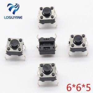 50 개세트 6x6x5MM 4PIN G90 촉각 택트 푸시 버튼 마이크로 스위치 직접 셀프 리셋 DIP 상단 구리 러시아