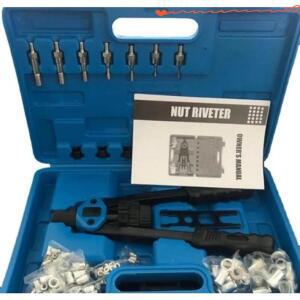 110PCS 리벳 건 핸드 터 도구 키트 수동 기계 액세서리 M3-M12 스레드