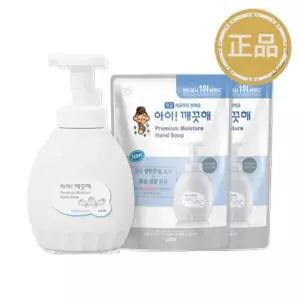 아이깨끗해 프리미엄 모이스처 힐링코튼 450ml 본품+400ml 리필 2개