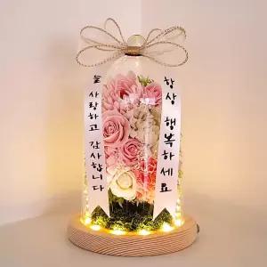 더라임코리아 미니화환 카네이션 유리돔 무드등 어버이날 부모님 선물