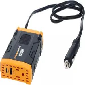PowerDrive PWD120 120와트 파워 인버터 슬림 12v DC ~ 110v AC 콘센트 및 USB 포트 2개 포함