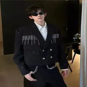 키체샵 남사친 봄 안개꽃 공연복 쇼트 자켓 바 정장 코트 클럽 상의 HO1