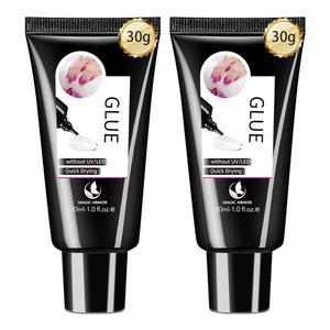네일에 압착할 수 있는 2Pcs 30g 반고체 네일 붙임 Glue 팁 젤 UV 램프가 필요 없으며 False 아크릴 오래 지속되는 빠른 건조 젤이