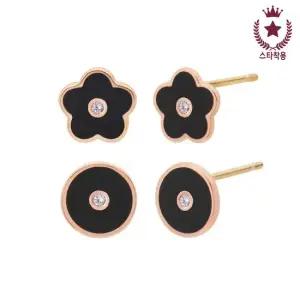 도로시 14k 큐티 블랙 포인트 귀걸이 2type)