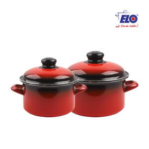 ELO 빨강법랑 2종 깊은형 20cm+24cm