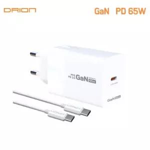 DRION 드리온 GaN 지원 최대 65W PD PPS C타입 1포트 고속 충전기 어댑터 DR-PD65W / CtoC 케이블포함