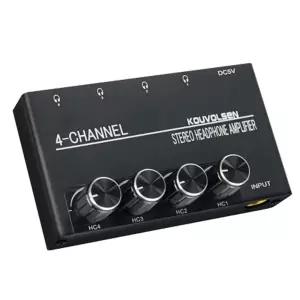 4채널 헤드폰앰프 6.3mm 헤드셋 개별볼륨조절 독립앰프 스테레오 오디오 분배기