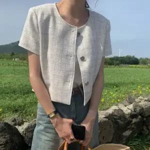 여친 카디건 상의 반팔 가디건 슬림핏 쇼트 OP2