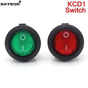 LED 자동차 푸시 단추 스위치 로커 KCD1 라운드 2 핀 3 ON-OFF-ON 23 6A 250VAC 10A SPST 23mm 1  300 개