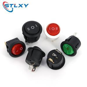 1PCS ONOFF 라운드 로커 스위치 LED 조명 자동차 대시 보드 보트 밴 12V 24V  6A 250V 10A 234PIN 20MM