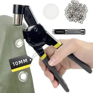 HAPDEN 그로밋 도구 키트 3/8인치 휴대용 수동 프레스 기계 500개 0mm