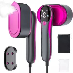 KOKABI 2-in-1 여행용 스티머 다리미 1200W 미니 휴대용 LED 디스플레이 포함 4가지 모드 가정 및 강력한