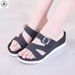 [애슬릿] 통굽 슬리퍼 크로스 버클 스트랩 키높이 사무실 여름 4cm