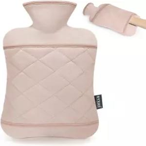 덮개가 있는 BYXAS 온수 가방 - 2.0L BPA 프리 PVC 온수병 무취 우수 소재 가방-라이트 핑크