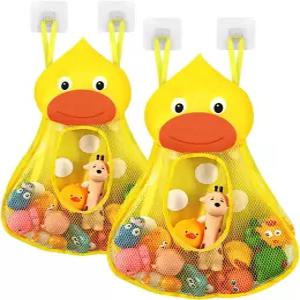 링크디어 배스 정리함 욕조 접착 스티커 가 있는 그물 보관함 2개 오리