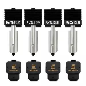 4PK 02 /04 /06 /08MM 밤부 연구소 H2D/H2S 핫엔드 키트 압출기 업그레이드 H2D 콤보 교체 노즐 2개 A /A