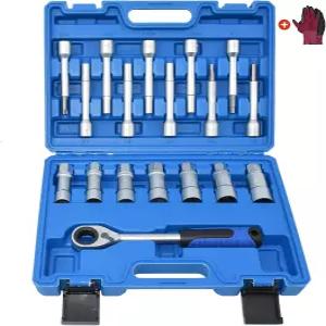 유스틀루 18PCS 스티어링 허브 서스펜션 쇼크 업소버 스트럿 너트 제거 도구 소켓 키트 1/2인치 스프레더