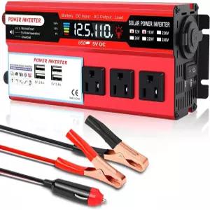 또한 LCD 화면 디스플레이 3개의 AC 콘센트 4X 2.4A USB 포트 트럭 가정 차량 노트북 여행용 자동차 전원