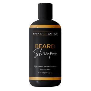 남성용 BASK & LATHER 수염 샴푸 워시는 모든 모발 유형 성분으로 컨디셔닝 및 수분 공급 케어 프리 6 floz