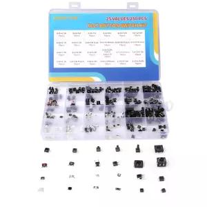 OWOFYDR 250Pcs 촉각 푸시 버튼 스위치 키트 25V SMD 마이크로 순간 전자 DIY 및 산업 장비용 12V PCB