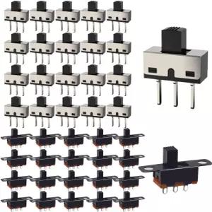 Gebildet 40PCS 슬라이드 스위치 250V/3A 1P2T SPDT 3핀 2위치 SS12D10 및 50V/0.5A 미니 패널 켜기/끄기