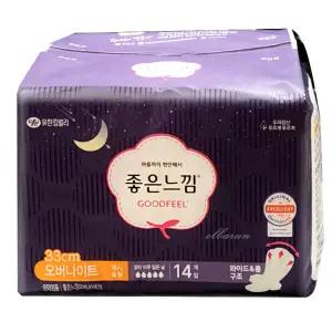 좋은느낌 오리지널 맥시슬림 오버나이트 14매 x1개 생리대