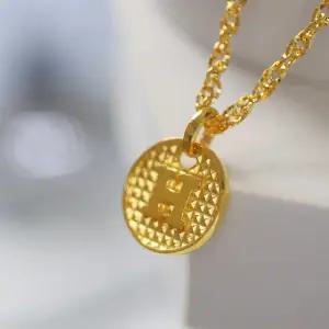 24k순금 원형 알파벳 코인 목걸이 메달 펜던트 3.75g