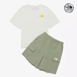 [노스페이스] [노스페이스키즈 공식] NT7UR32T 키즈 캠프그라운드 EX 크루 세트_WHITE SAND