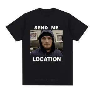 권투 복싱 mma ufc 체육관 스포츠 격투기 티 셔츠 Khabib Send Me Location 그래픽 T 패션 하라주쿠 반 힙