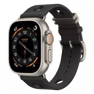 Apple Watch Hermes Ultra 3 GPS + Cellular 49mm 내추럴 티타늄 케이스 그리고 누아 Scub’H Diving