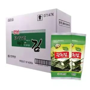 광천김 올리브 녹차 도시락김 1박스 5g 72개
