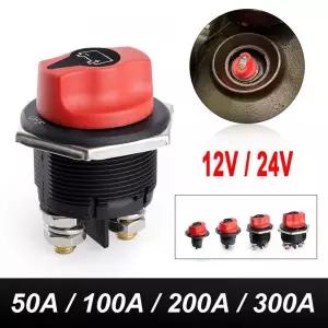 배터리차단기 킬스위치 DC 12V 50A 100A 200A 300A 차량용 랠리 배터리 스위치 단로기 절연체 트럭 오토바