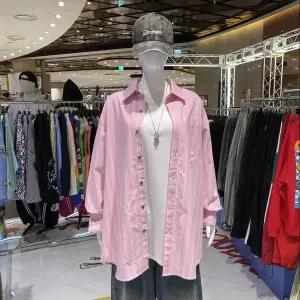 [더블제이디][남녀공용]배색 코튼 스트라이프 남방 3색상 JGZZ509077