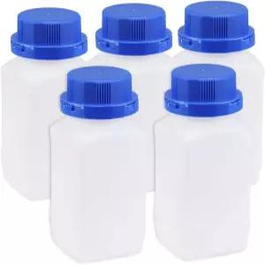 플라스틱 랩 화학 시약 병 500ml/69 와이드 마우스 밀봉 액체 저장 용기 반투명 5개