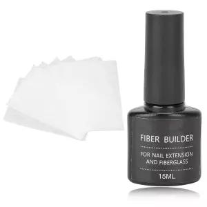 여성 DIY 네일 아트 익스텐션 액세서리용 유리 키트 젤 5ml 및 0개 섬유 시트