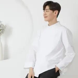 남자쉐프복 화이트 하프 크로스넥 쉐프복 셰프복 조리복 주방유니