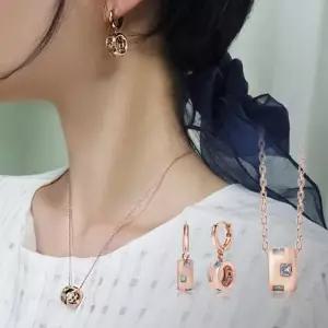 [루브르파리] 14K 글림 루프 귀걸이/목걸이 SET SET0472