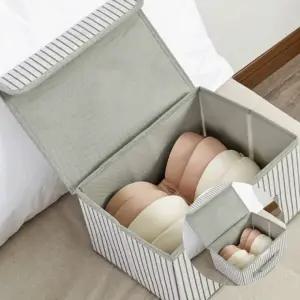 접이식 줄무늬 리빙박스 38x24cm 옷수납 다용도수납함 장난감수납