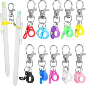 Lnlueg 10 PCS 접이식 펜 홀더 및 0.5mm 젤 잉크 세트 배지 릴용 랍스터 걸쇠가 있는 클립형 네임 카드