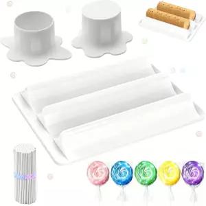 트레이 서클 케이크 팝 커터 및 푸셔가 된 원형 몰드 00 PCS 스틱 3D 프린팅이 아닌 매끄럽고 간편한 표면