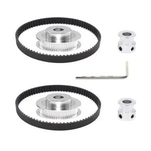 베페니베이 2Kit 2GT 동기식 휠 2060 톱니 8mm 보어 알루미늄 밍 풀리 길이 너비 벨트 2060T8B0