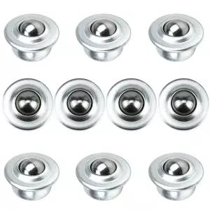 10 PCS 스테인리스 스틸 롤러 볼 이송 베어링 FERCAIH 범용 회전 캐스터 원형 장치 변속기 스탠드