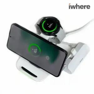 iWhere 4in1 맥세이프 고속 무선 충전기 갤럭시 애플 워치 충전거치대 IQW5000/파우치