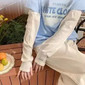 빅사이즈팔토시 여성 골프 등산 자외선차단 시원한 손등형 패션 쿨 헐렁한 플리츠 팔 토시