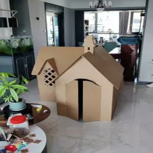 MONI 대형종이집 조립식종이 종이집 만들기 어린이  페이퍼하우스 놀이집 DIY 유아용