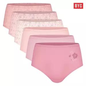 [하프클럽/BYC]BYC 순면 맥시 여자 삼각팬티 6매세트 / 편안한 착용감의 여삼