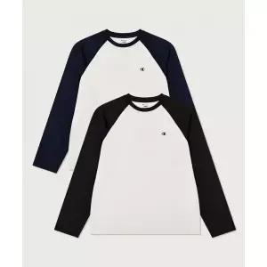 [매장정품] 챔피온 CHAMPION [2pack] 릴렉스핏 크루넥 래글런 롱슬리브 티셔츠 BlackNavy CHPU261KBTL070BN