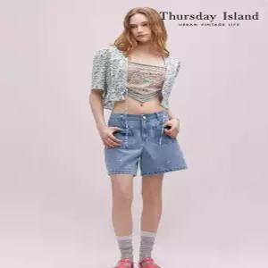 [써스데이아일랜드][Thursday Island] 아이스크림 플라워 자수 숏팬츠(T244MJE241W)
